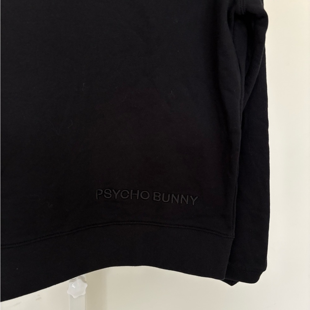 Psycho Bunny Wayne Chenille Patch Hoodie Black Size S Men’s Pullover - Picture 8 of 11